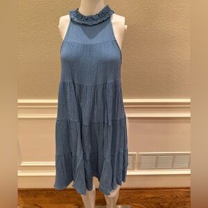 ADORA Sky Blue Textured Dress